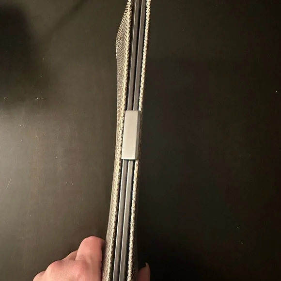 Slim Calvin Klein silver snake print clutch - Picture 5 of 13